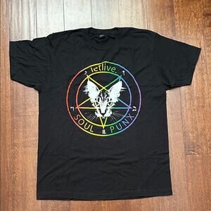 Letlive Black Soul Punx Cat Graphic Band Tee, Size Large, NWOT